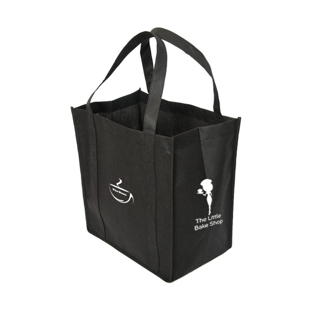 Non Woven Tote: 12" W x 13" H x 8" D