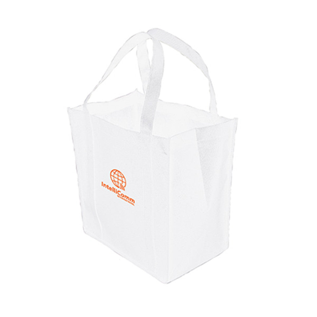 Non Woven Tote: 12" W x 13" H x 8" D