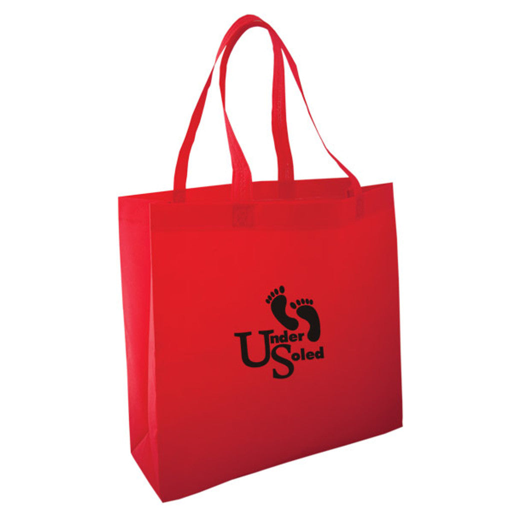 Non Woven Tote: 16" W x 15" H x 6.5" D