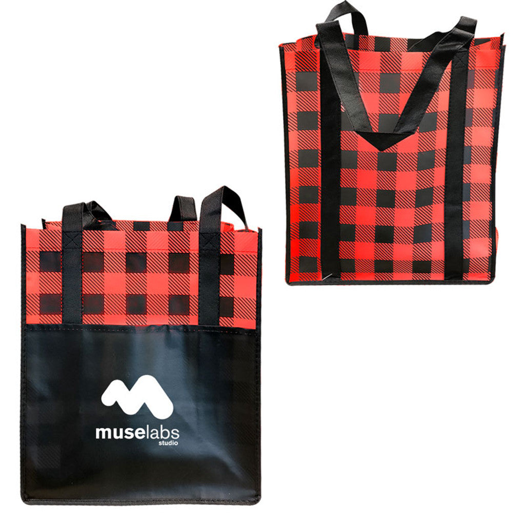 LUMBERJACK PLAID LAMINATED TOTE [CDN]