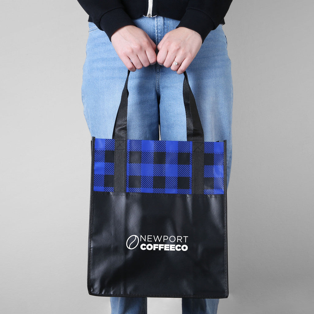 LUMBERJACK PLAID LAMINATED TOTE [CDN]