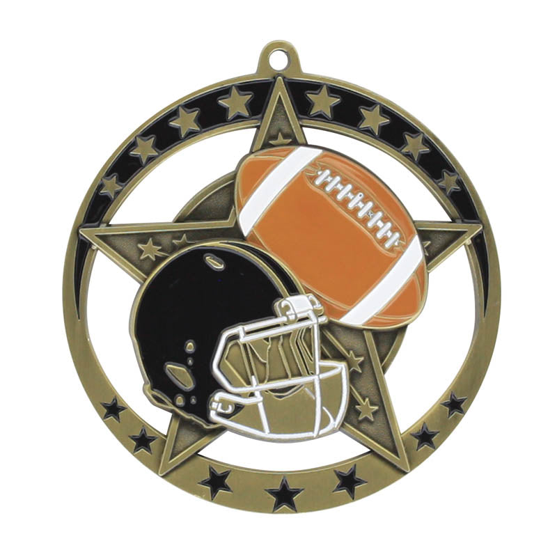 Football Medal Star 2.75″ Dia.