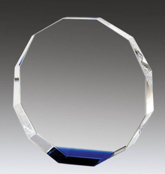 Cobalt Series Crystal Octagon w/Blue Accent