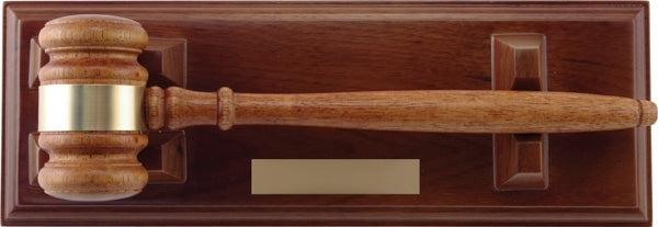 The Walnut Finish Gavel & Gavel with Stand